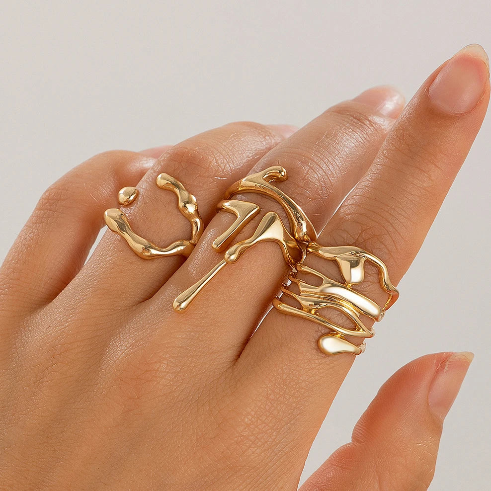 Lava Open Rings 4pcs