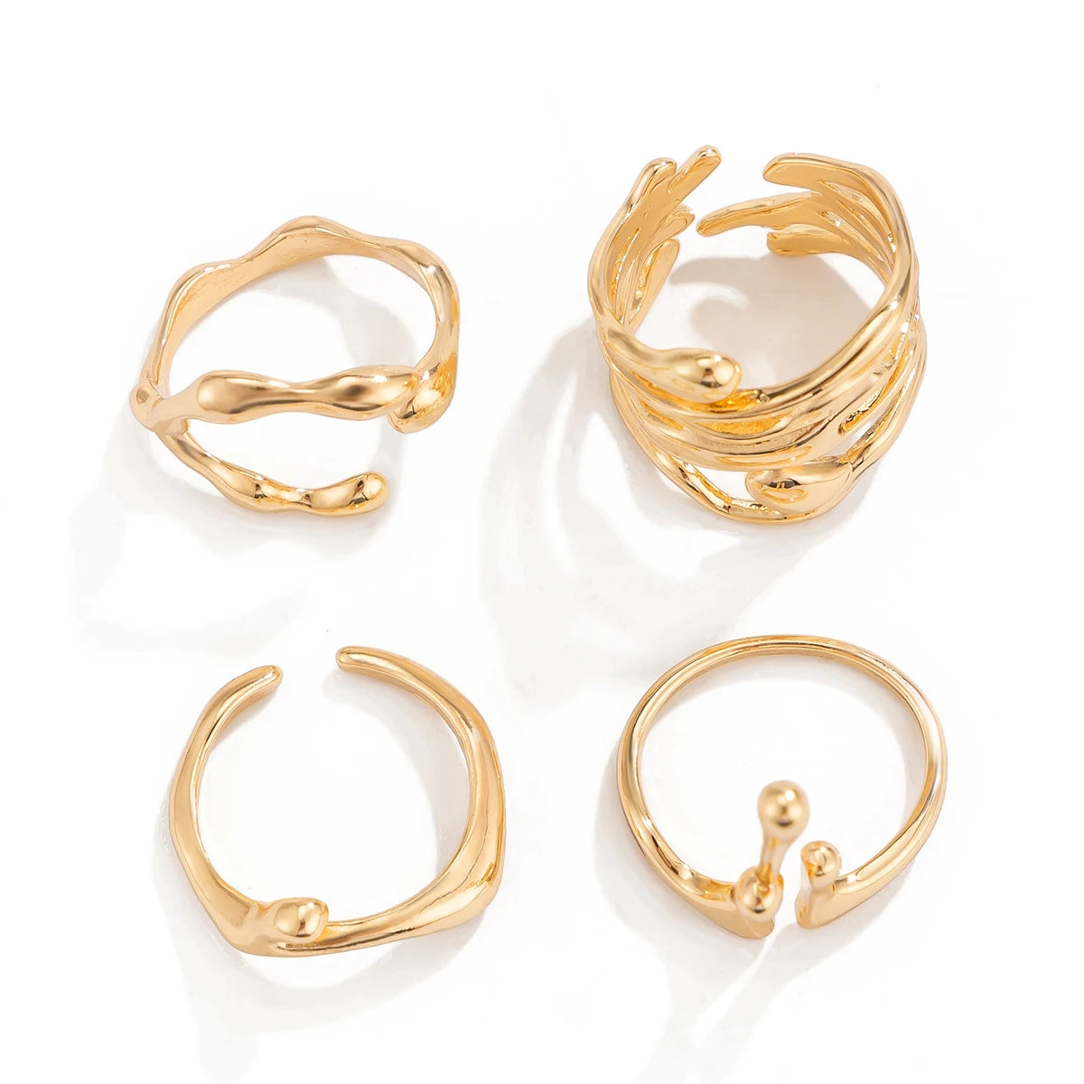 Lava Open Rings 4pcs