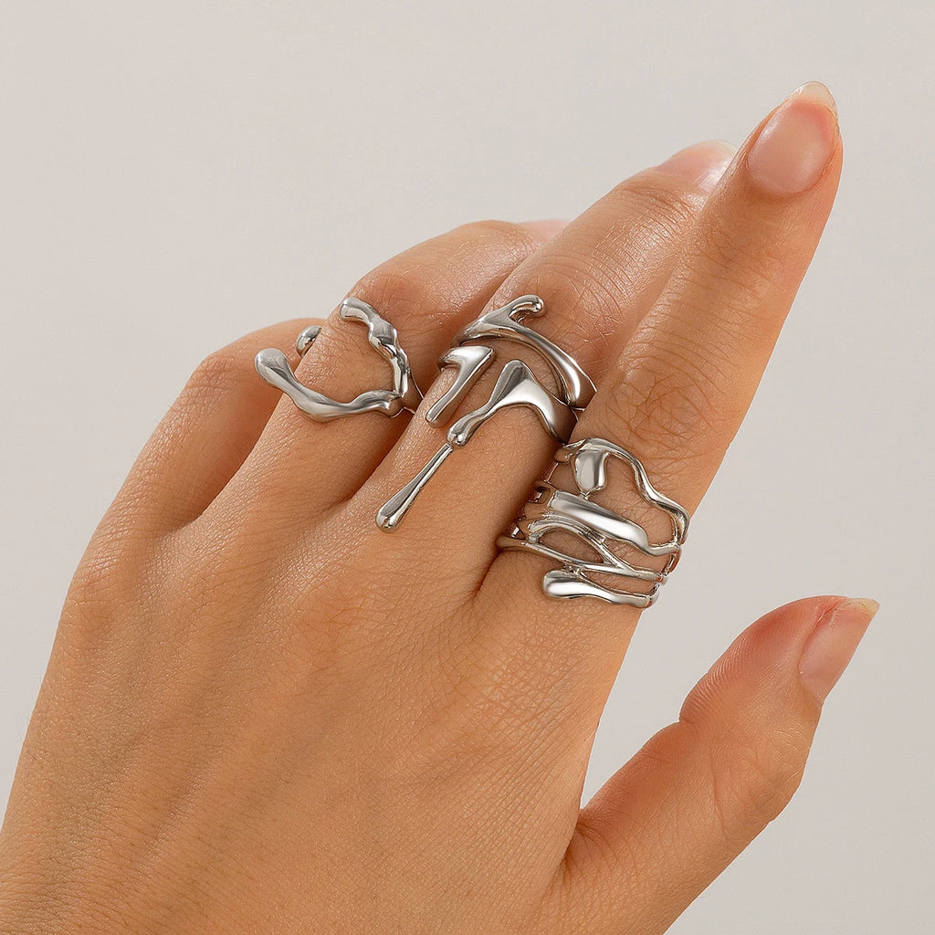 Lava Open Rings 4pcs